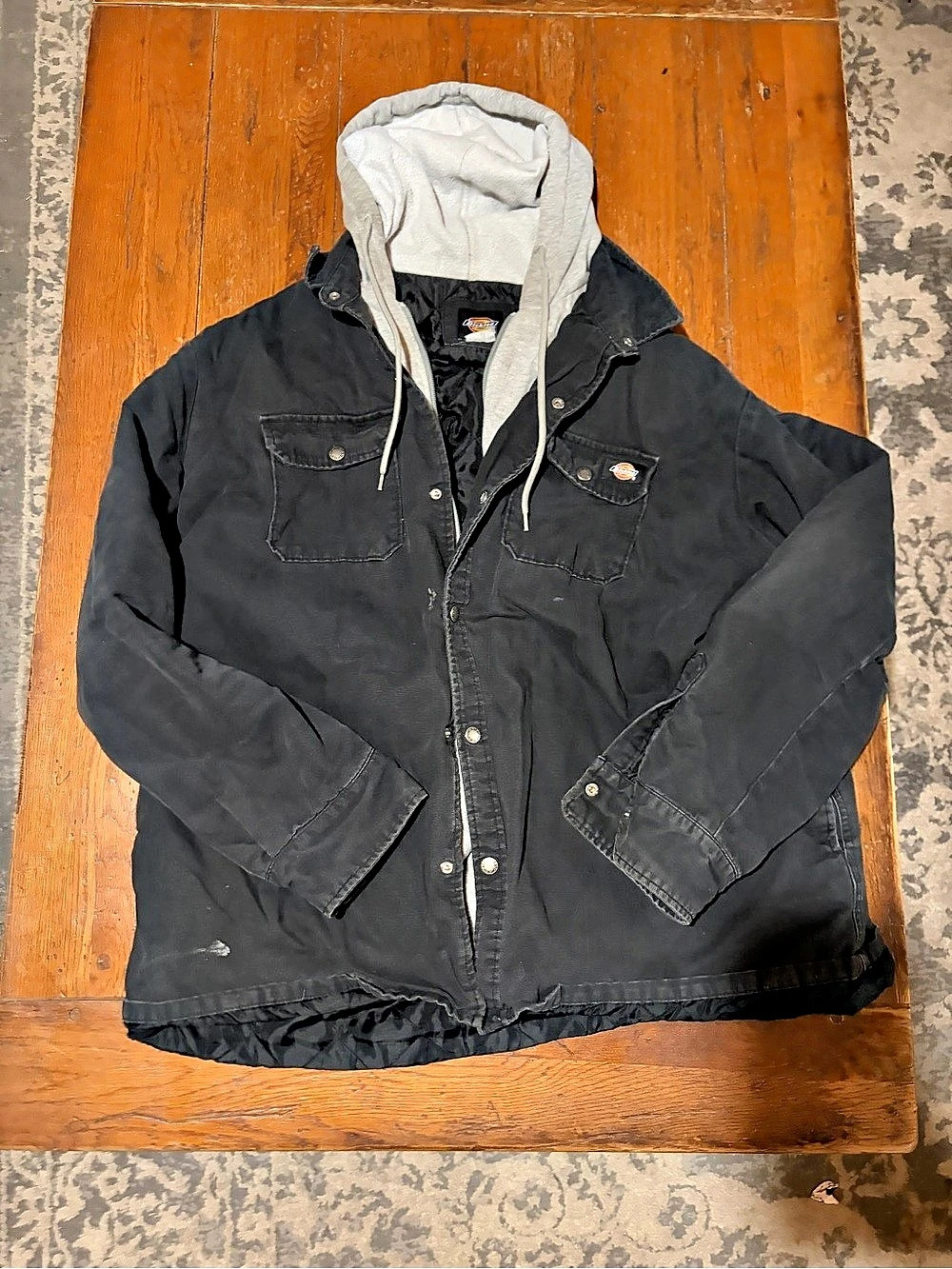 Dickies Hooded Duck Quilted Shirt Jacket Black
